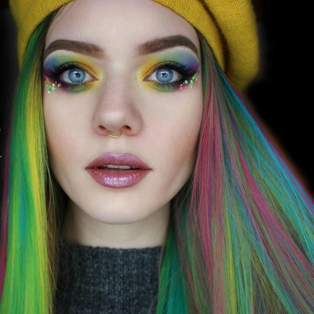 22” RAINBOW STRAIGHT UNICORN LACE FRONT WIG *NEW*